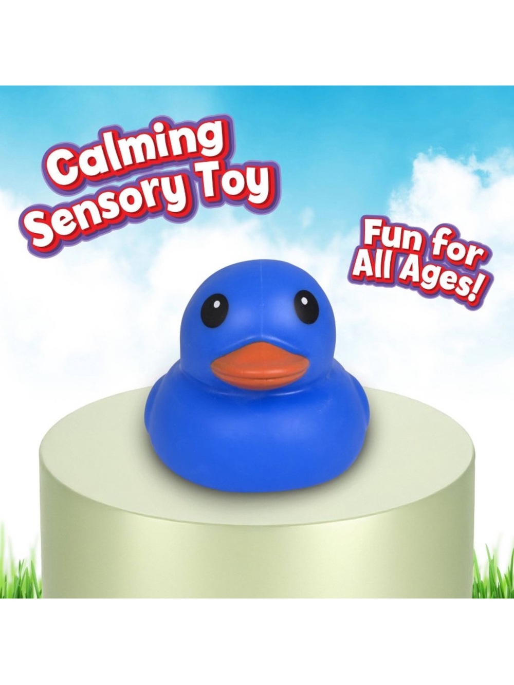 Squishy Blue Calming Sensory Duck Toy - Stress Relief for All! sunny Days